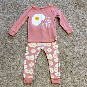 Old Navy Pink Pajama Set with Egg Print